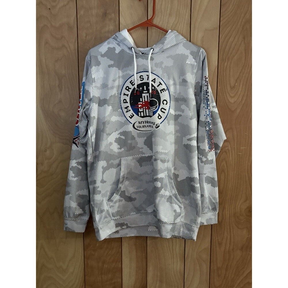 Empire State‎ Cup My Hockey Tournaments Hoodie Men's Size Small Gray Camouflage